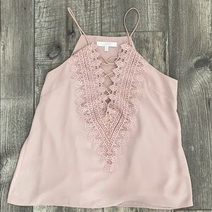 Pink Lace cutout Top